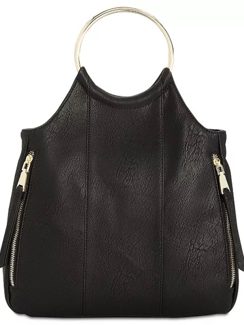INC International Concepts Black Tote with Gold Ring Handles